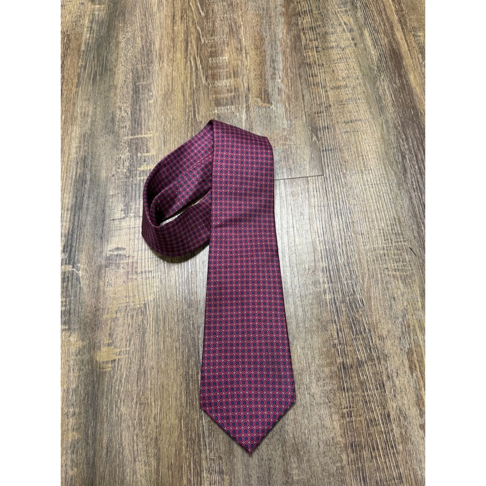 Kuppenheimer Tie Men s Size S Red Silk Patterned‎ Neckwear - Excellent Condition - Picture 8 of 9